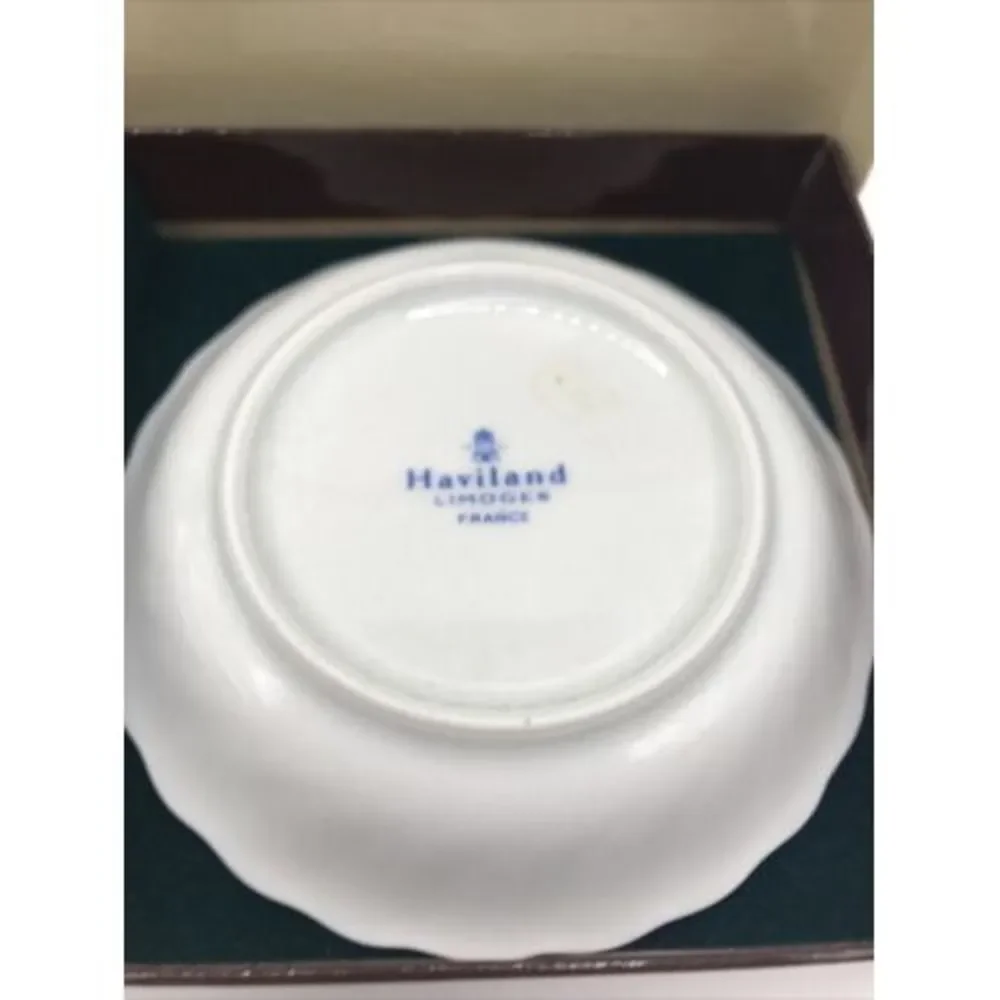 2 Haviland Limoges Coasters - Presentation Box Pink Blue‎ Floral